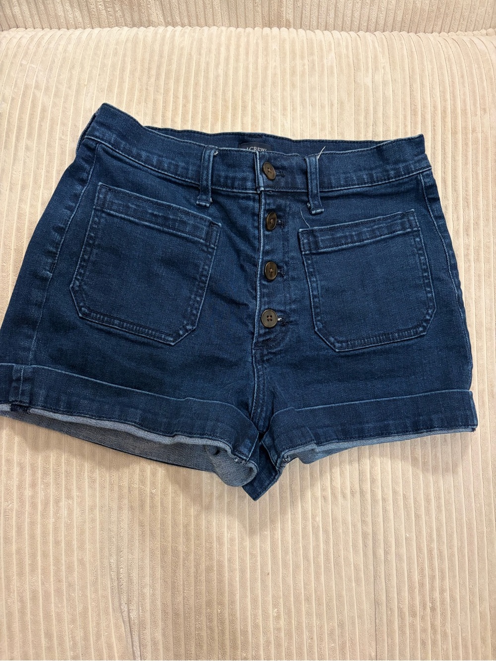 J. Crew Dark Blue Denim Button-Front Women's Shorts